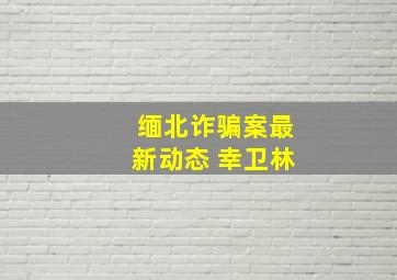 缅北诈骗案最新动态 幸卫林